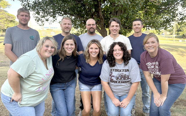 THE STOCKTON HIGH SCHOOL CLASS OF 2005 held its 20th reunion on Saturday, September 19th at the Stockton City Park. Those in attendance were (front row, from left) Kyleigh Stice, Allison (Baughman) Sollo, Sadie (Laska) Look, Melissa (Thayer) Saaranen, Erin (Thornburg) Dibble; (back row) David Earl, Justin Hall, Brandon St. Clair, Jacob Morgan, and JD Riffel.