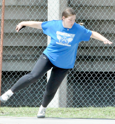 KAELYN MEANS set a new school record in the Discus with a throw of 123’1”, breaking her own record of 120’3” set on April 30.
