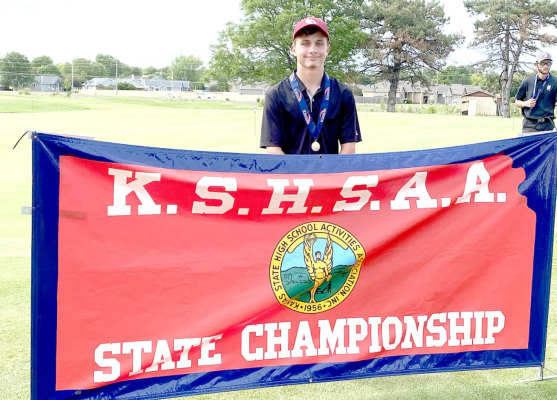 PARKER KROB made the most of his senior golf season at Plainville High School, winning the 2A State Golf Championship in Salina, held May 24th and 25th. (Courtesy Photo)