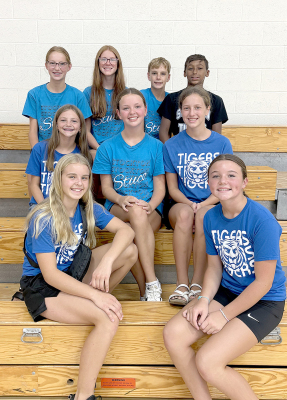 THE STOCKTON GRADE SCHOOL STUCO is ready for the new year to begin! Pictured are (front row, from left) Makinley Riener, Cambry Glendening; (middle row) Norah Muir, Tessa Look, Kelsey Clayton; (back row) Evelyn Hilbrink, Omree Dibble, Henry Berkley, and Treyvonn Clark.