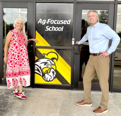 U.S. SENATOR ROGER MARSHALL, M.D. (R-KANSAS) AND HIS WIFE LAINA spent Thursday, July 2nd, marking a milestone stop in Graham County, having visited all 205 counties in Kansas for the tenth time as part of his ongoing commitment to hear directly from Kansas in every corner of the State. Marshall’s first stop on that Thursday was at Palco Junior/Senior High School. (Courtesy Photo)