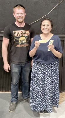 COLTON WILLIAMS is with Rojean Kope, who was the winner of Red Fest 2026’s 50/50 Raffle. (Courtesy Photo)
