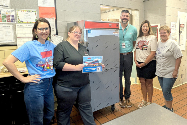 ON HAND at the Save Your Kitchen Contest presentation on Wednesday, July 22nd were Tanya Sieber, Miranda McCune, Chris Rinehart, Mandi Dobson, and Francie Benedick.