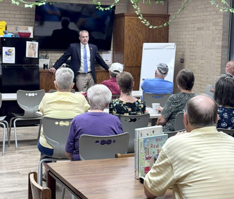 JOSH THADEN from the RCH during Tuesday morning’s adult social/coffee hour Talk With A Doc.