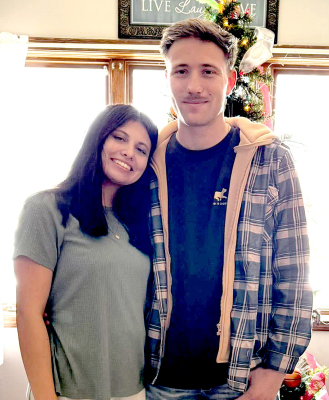CAELYN PIMLOTT is ready for her first year of teaching at Plainville USD 270. Pictured are Caelyn and her fiancé Austin Mitchell.