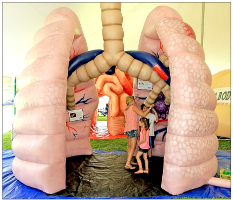 THE MEGA LUNGS will be on display during the Plainville home basketball game on Thursday, January 13th, beginning at 5:00 p.m. The public is invited to take a free tour of the exhibit.