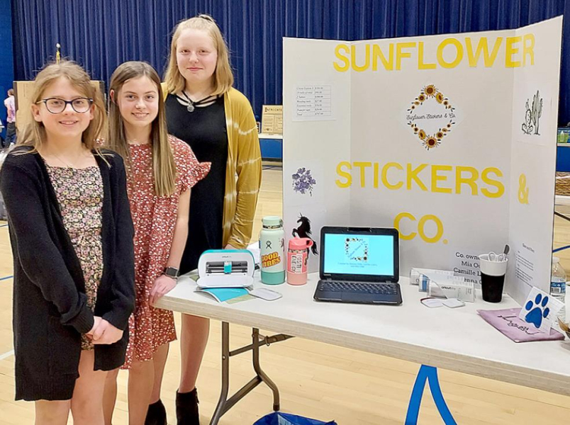 MIA ODLE, Camille Lowry and Brenna Odle of Stockton, made up the team for “Sunflower Stickers &amp;amp; Company” at the Youth Entrepreneurship Challenge held in Stockton on March 2nd. They received third place for their business concept. They also received the John McIntyre Teamwork Award. (Please look on the Stockton Sentinel website to see pictures of all the students who participated in this year’s event.)