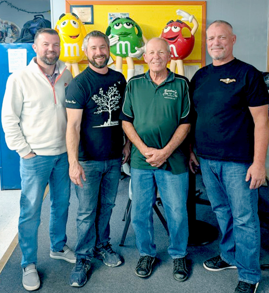 THE FARMERS UNION MERCANTILE &amp; SHIPPING BOWLING TEAM captured first quarter honors in the Bowlerama men’s league for the 2022-2023 season at 183 Lanes in Stockton. Team members are from left: Nathan Glendening, Stephen Bellerive, Dale Boucher and Dan Wessel. Not pictured is Brian Nelson.