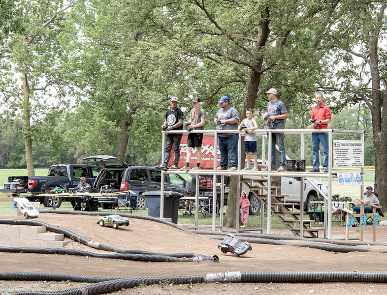 RC SPEEDWAY was full of excitement during the Stockton Rodders’ Car Show last Saturday at the park..