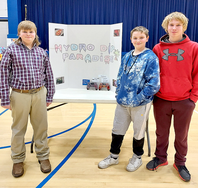 "HYDROPDIP PARADISE" was the business concept of Stockton students Kolby Dix, Wesley Toll and Isaac Thayer at the Rooks County YEC.