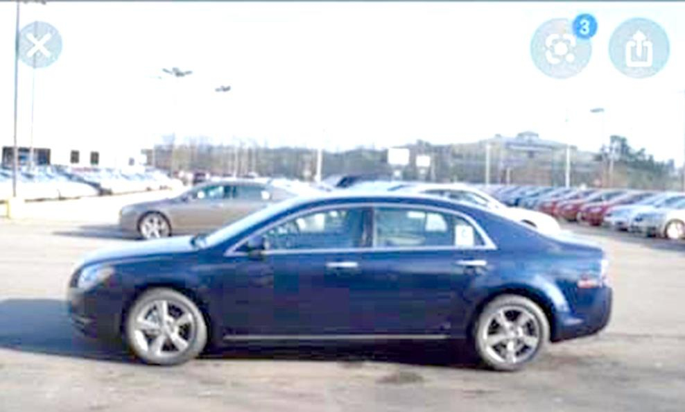 IF YOU SEE a 2012 Chevrolet Malibu, Dark Blue in color, you are encouraged to contact the Plainville Police Depatment immediately.