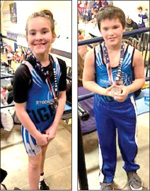 SIBLINGS MYA (LEFT) AND QUINTIN TREVINO participated in the Stacy Runnion Open Wrestling Tourney in Phillipsburg on January 4th. Mya placed 2nd at 12 &amp;amp; Under 88 lbs. Quintin placed 2nd at 8 &amp;amp; Under 80 lbs.