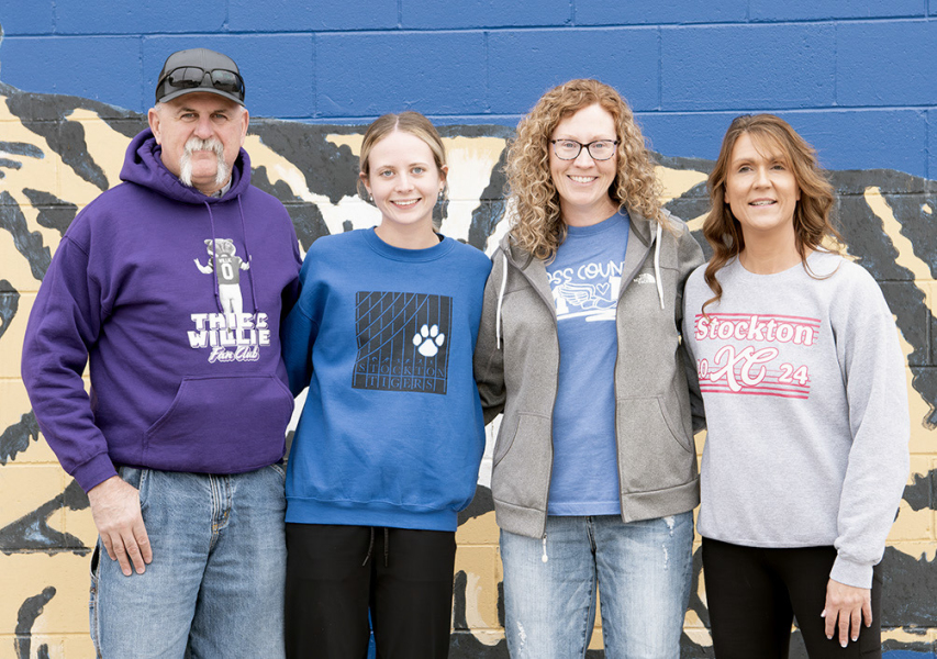 BJ Hoeting, Cheyenne, Jean Ann Hoeting, and Janet Kuhlmann, coach