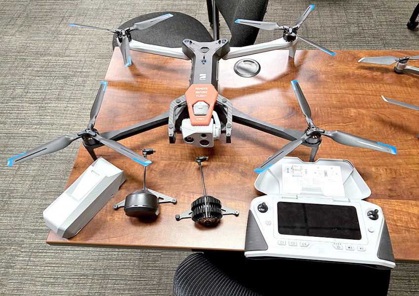 THE NEWAMERICAN-MADE X10 DRONE includes a speaker, a spotlight, and three years of cloud service and will be used within Rooks County, and will be on call for the surrounding communities when needed.