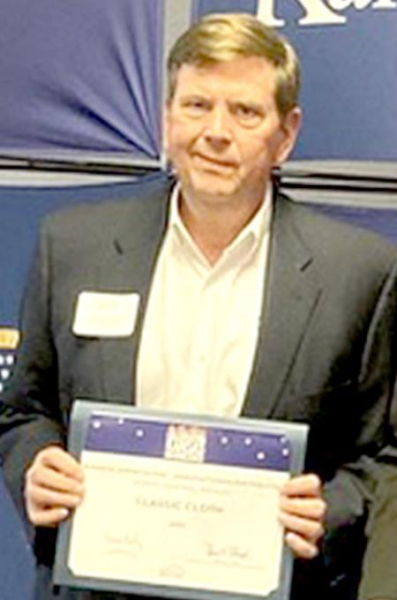 BROCK HUDSON, owner of Wells Textiles in Plainville, received a Merit Award in the Manufacturing/Distribution Category at the BAM Award Luncheon