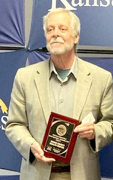 PICTURED is Eric Sumearll at the annual BAM Award Luncheon held in Hays on Thursday, April 7th. The Rooks County Health Center was a Regional Award winner at the event.