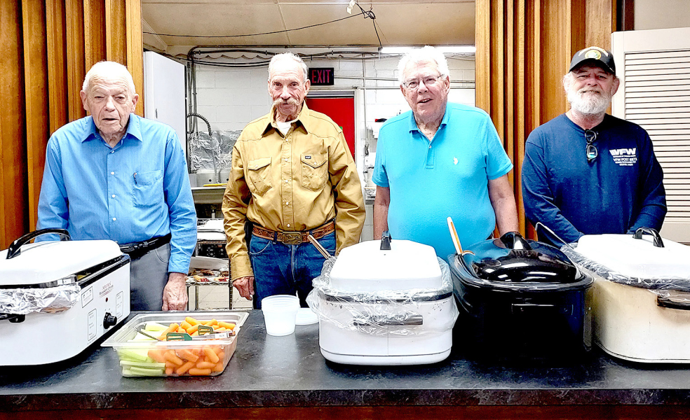 SOME OF THE VETERANS serving vittles at the Stockton VFW on Election Day were Glenn Buss, Mark Trumbo, John Berkley and Scott Baker.