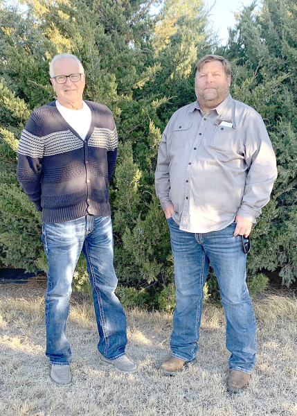 THE 2023 ROOKS COUNTY WINDBREAK AWARD WINNERS are Alan Dix, left, and Travis Jones, right, both of Stockton.