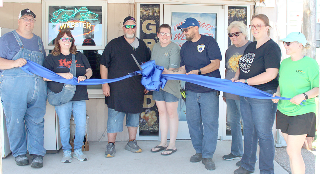 K&amp;S PARTNERSHIP INCORPORATED DBA Webster Bait and Tackle's Grand Opening and Ribbon Cutting was held on Saturday May 30th. On hand for the event were Stockton Chamber board member Dean Kester, Chamber board vice president Libby Kester, business owners Keith Mannis and Shaylyn Mannis, Chamber board city representative Adam Bryant, Chamber Board president Jayne Prockish, Chamber board treasurer Chelsey Peterson, and Chamber member and VFW Post 8873 Auxiliary representative Lisa Gilmore.