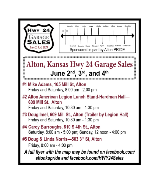 alton hwy 24 garage sales