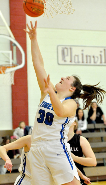 KAELYN MEANS scored 26 points in the Lady Tigers’ win over Plainville in the 11th-place MCL Tournament game.