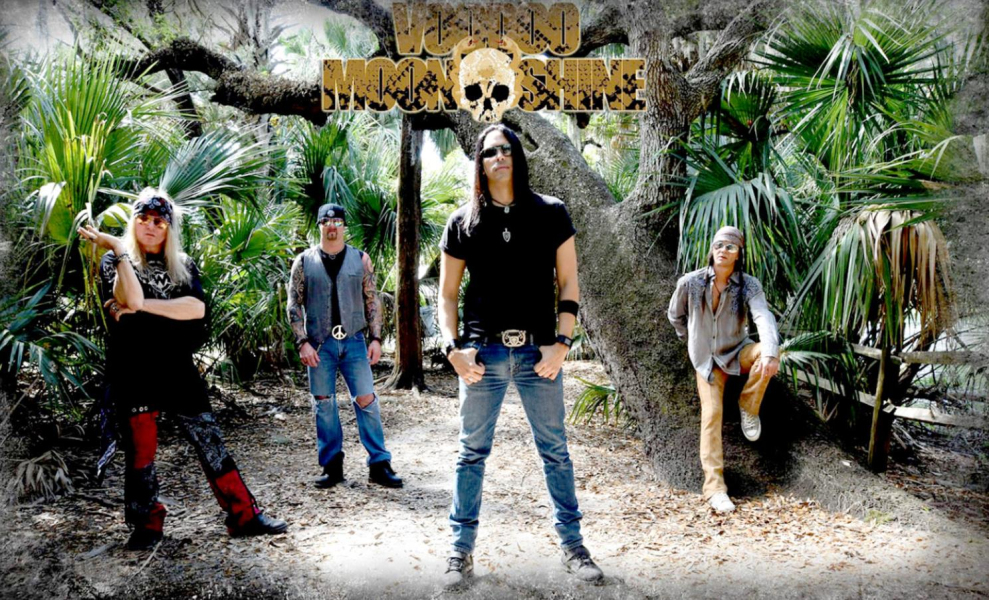 VOODOO MOONSHINE has signed a management deal with Brad Lee Entertainment and is set to release a full length recording in the near future featuring one of Royce’s custom cigar box guitars. Pictured are band members: Tommy Ray Neeley, Emmett Hart, Pedro Espada and Jeff Losawyer.