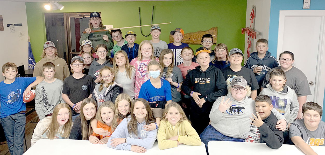THE STOCKTON JUNIOR HIGH STUDENTS enjoyed a Stuco Campfire and S’mores event at Fusion on Friday, October 28th. The group spent the evening playing games and, of course, roasting marshmallows for their s’mores! (Picture courtesy of Laura Moffet)
