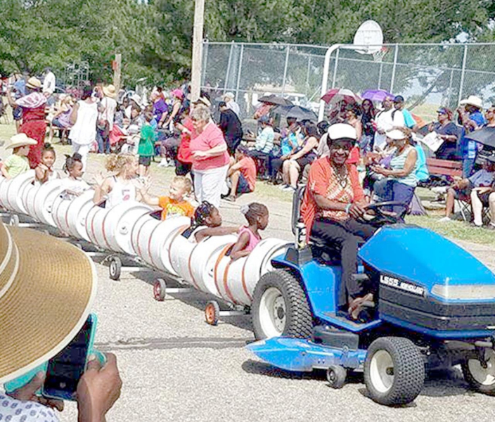 BERTHA CARTER’S CATERPILLAR is one of the many highlights each year at the Nicodemus Celebration. This year’s 143rd celebration will take place July 29th, 30th, 31st, and August 1st, and will include activities for all ages.