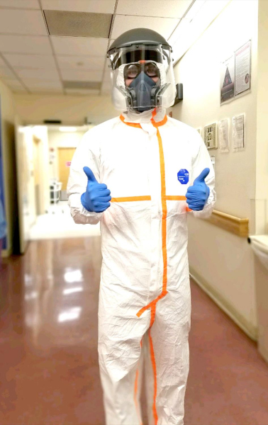 DR. TRENT BLACKWILL is suited up and ready to care for the COVID-19 patients in the New York hospital where he is volunteering. Please pray for all of the healthcare workers who are working on the front lines helping those in need.