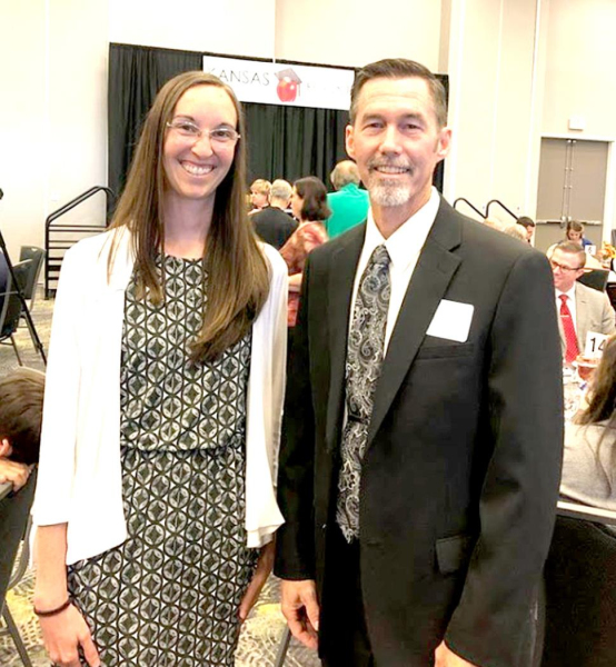 STOCKTON TEACHERS Andrea Graham and Lee Lindsey represented USD 271 as its 2020 Teachers of the Year. The two attended many conferences and events throughout the year on behalf of the District.