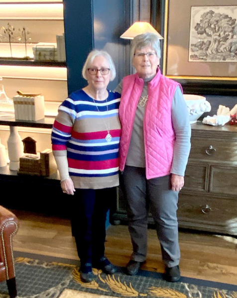 MARY ROE, OLATHE, left, and Joyce Schmitz, Stockton, right, were reunited 50 years later after having been friends growing up in Salina. What brought them back together after all those years is something you have to read below.