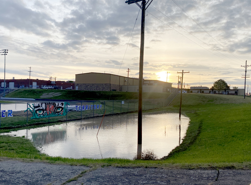 Ditch to south of the football field
