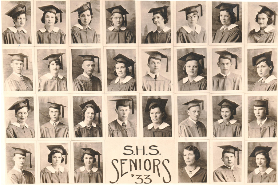 PICTURED IS THE STOCKTON HIGH SCHOOL GRADUTAING CLASS OF 1933.