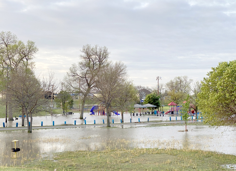 MORE RAIN FELL NORTH OF STOCKTON than in the immediate area of the city, but the west side of town—the park, the football field and track, and the field to the west of town—caught the brunt of the overflowing Dibble Creek.