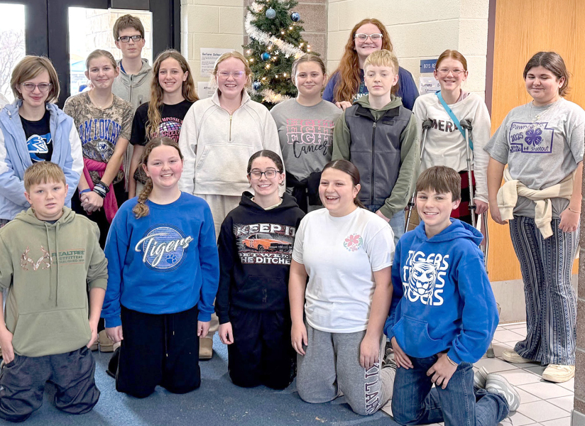 STOCKTON 7TH-GRADE STEAM STUDENTS at Stockton Grade School include, front row, from left: Grayson Mongeau, Tessa Look, Raicelynn Huenergarde, Hallie Carpenter, and Eli Atkisson; and back row, from left: Briella Stramel, Shoni Jones, Vernon Waters, Kelsey Clayton, Lily Yohon, Shelby Thayer, Emmalyn Dixon, Maverick Post, Omree Dibble, and Emilee Brown.