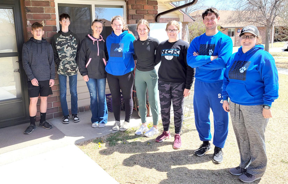 THESE AWESOME YOUNG PEOPLE got right to work and moved a tenant of Valley View Apartments, while he was having a chemo treatment, so that when he returned home, he had a more accessible apartment for his current condition. A huge “thank you” goes out to Cason Iwanski, Jack Gasper, Missy Ard, Mackenzie Kester, Ava Dix, Brin Muir, Rylan Basart and Addie Struckhoff, as well as Bobbi and Justin Basart (not pictured).