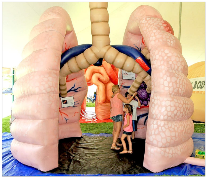 THE MEGA LUNGS will be on display during the Plainville home basketball game on Thursday, January 13th, beginning at 5:00 p.m. The public is invited to take a free tour of the exhibit.
