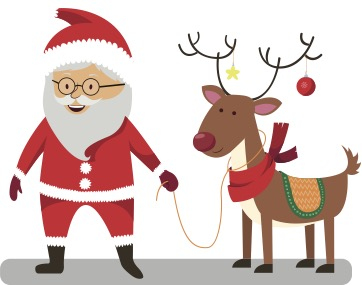santa with reindeer