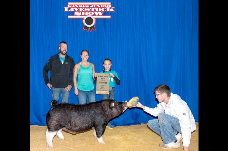 DAWSON KEAS’ POLAND CHINA was Breed Champion at the 2026 Kansas Junior Livestock Show. Dawson is the son of Seth and Catherine Keas of Plainville.