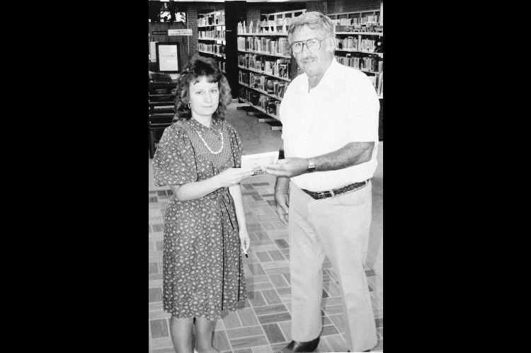 The book “Dynamic Freedoms” furnished by the bodies of the Scottish Rite of Free Masonry of Kansas and presented to the Most Worshipful Grand Lodge of Ancient, Free and Accepted Masons of Kansas in celebration of the Bi-Centennial of the Constitution of the United States Of America, was presented by Cleo Baughman on behalf of the Body to the Stockton Library in the Fall of 1989. Accepting the book for the facility was Mrs. Ken Bachman.