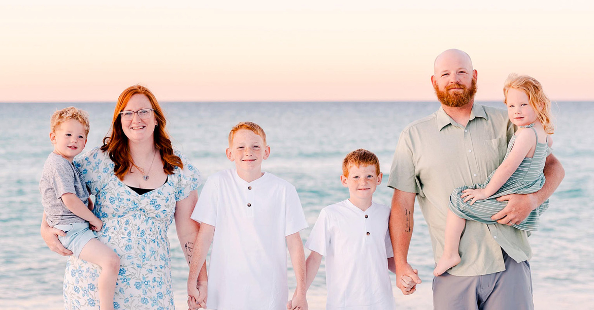 TAYLOR GHUMM, Stockton’s new Recreation Center Director, is pictured with her family, who are very excited for her as she steps into her new position. Pictured are Walker, Taylor, Waylon, Wyatt, David and Mayzi.