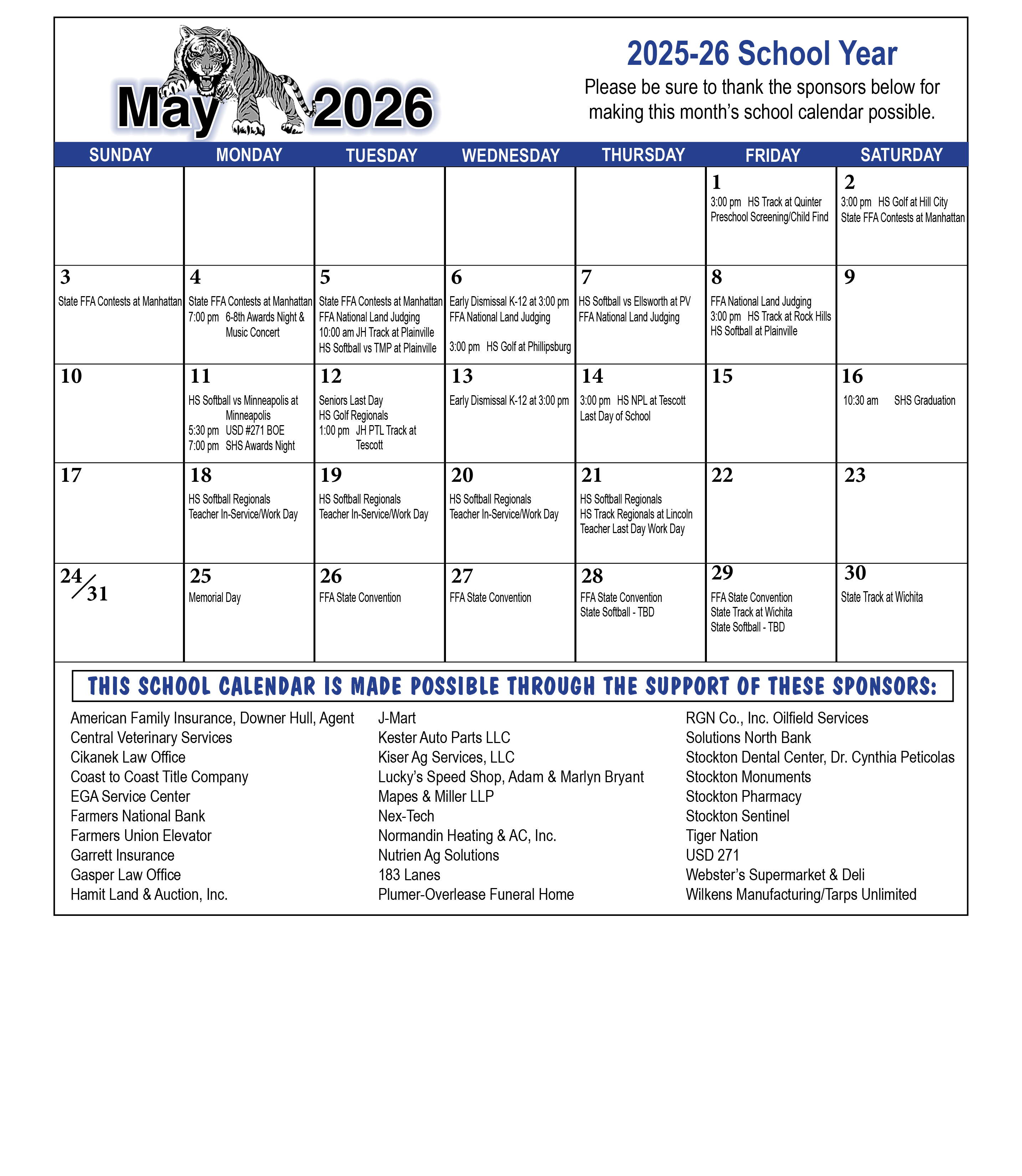 school calendar