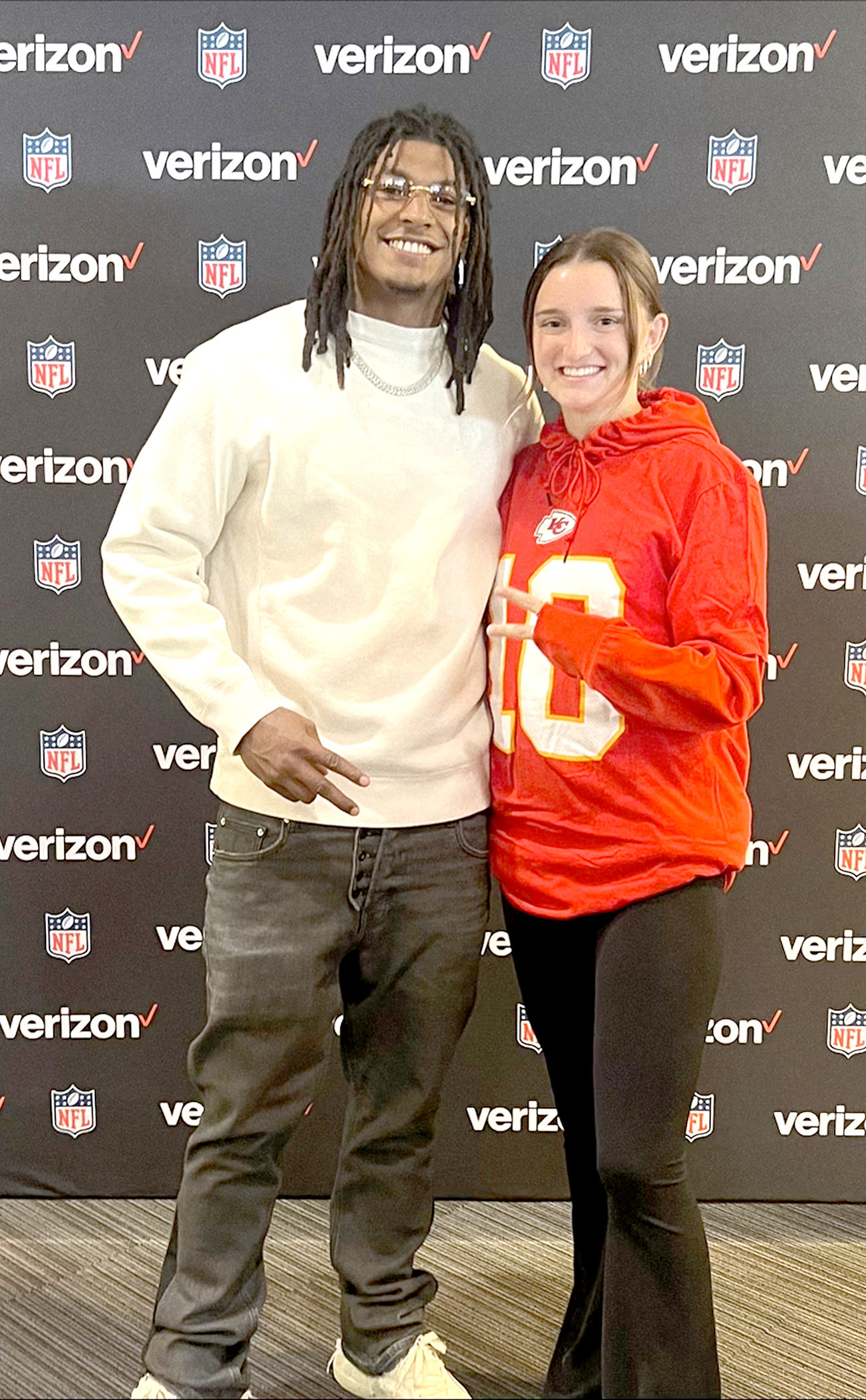 Kansas City Chiefs Super Bowl Winning Running Back Isiah Pacheco & Tatum Hamilton