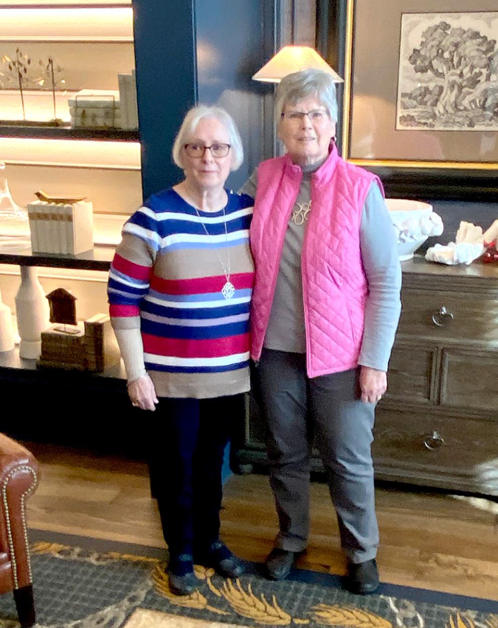 MARY ROE, OLATHE, left, and Joyce Schmitz, Stockton, right, were reunited 50 years later after having been friends growing up in Salina. What brought them back together after all those years is something you have to read below.