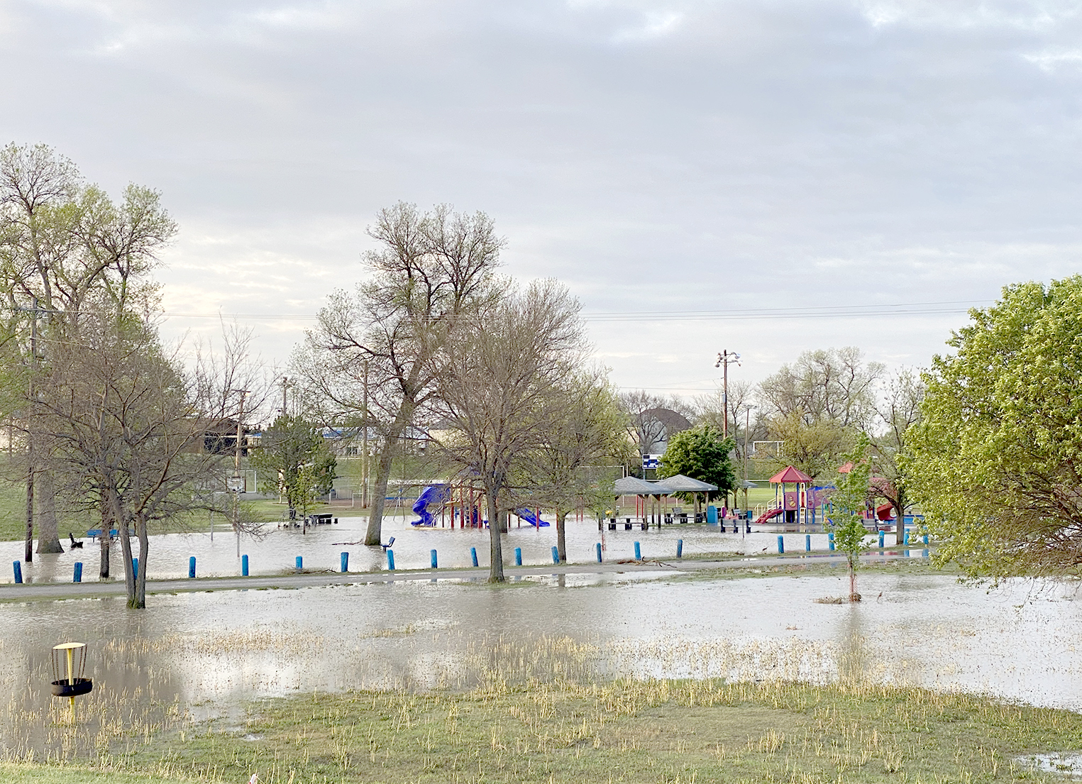 MORE RAIN FELL NORTH OF STOCKTON than in the immediate area of the city, but the west side of town—the park, the football field and track, and the field to the west of town—caught the brunt of the overflowing Dibble Creek.