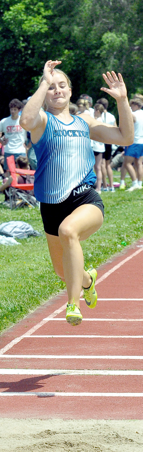 AVA DIX hits her mark as she competes in Long Jump at Regionals in Washington.