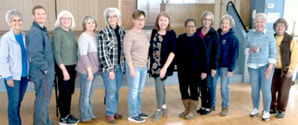 MEMBERS OFTHEWESTERN PLAINS PAINTERS enjoying a Workday on Saturday, February 18, included, from left: Irene Loflin, Kelsey Johnson, Margaret Wilson, Sherry Robinson, Diane Hrabe, Cindy Balthazor, Margie Hammerschmidt, Angela Bates, Deb Wente, Bonita Oliva, Linda Schamber, and Earlene Ganoung.