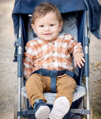 Charlee Martinez enjoying himself at The Pumpkin Patch.