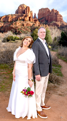 Iakel-Small exchange vows in Sedona, Ariz.