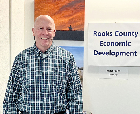 ROGER HRABE, Rooks County Economic Development Director, is pictured as he prepares to retire after 25 years of dedicated service shaping the county’s economic landscape.